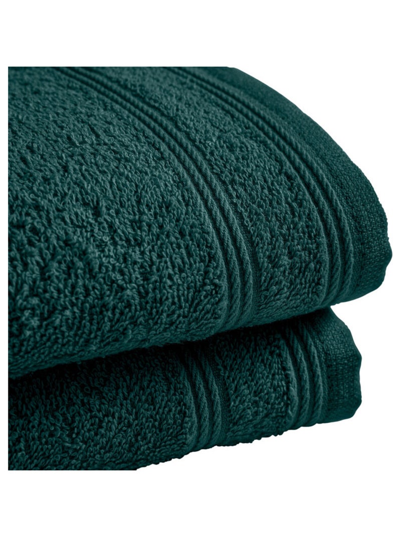 Serviette invité - Coton Pur - 100% Coton Vert émeraude - Kiabi