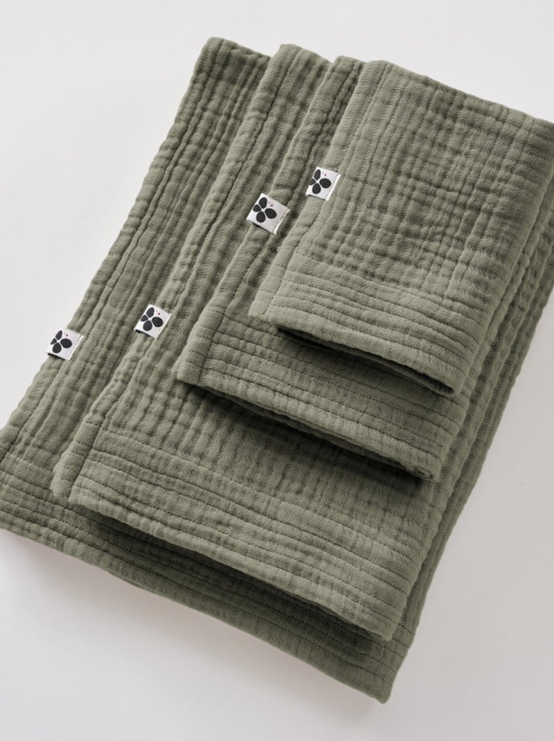 Serviette invité - L'effet papillon - Gaze De Coton Vert chèvrefeuille - Kiabi