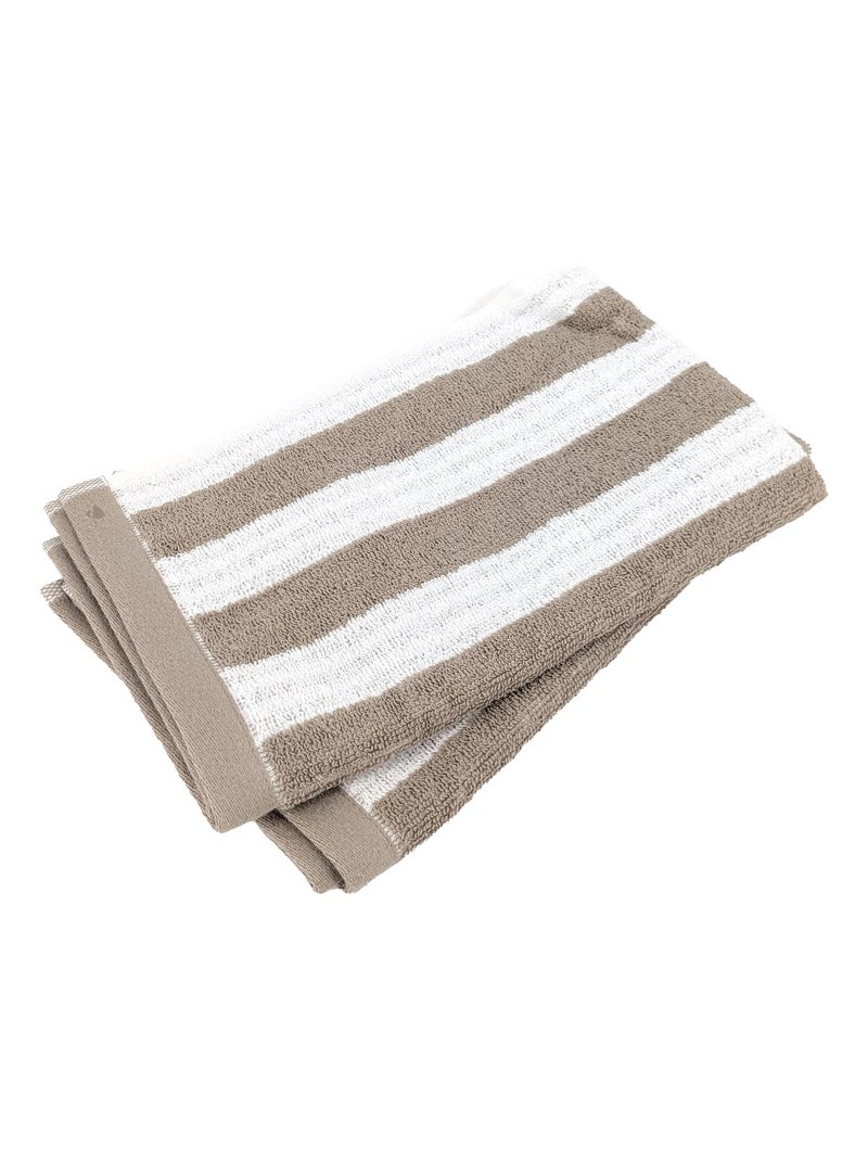 Serviette invité collection EFFICIENCE STRIPES Marron clair - Kiabi