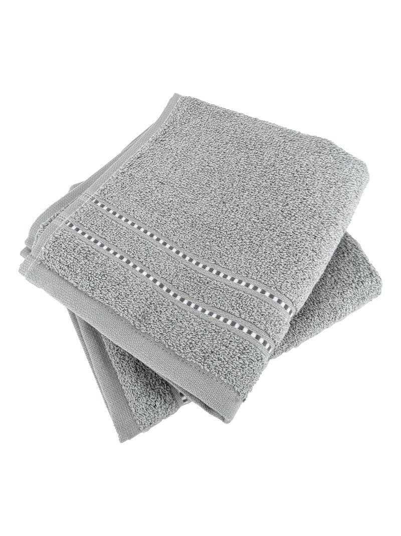 Serviette invité coton CHARM Argent - Kiabi