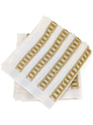 Serviette invité coton  SANTORINI A rayures