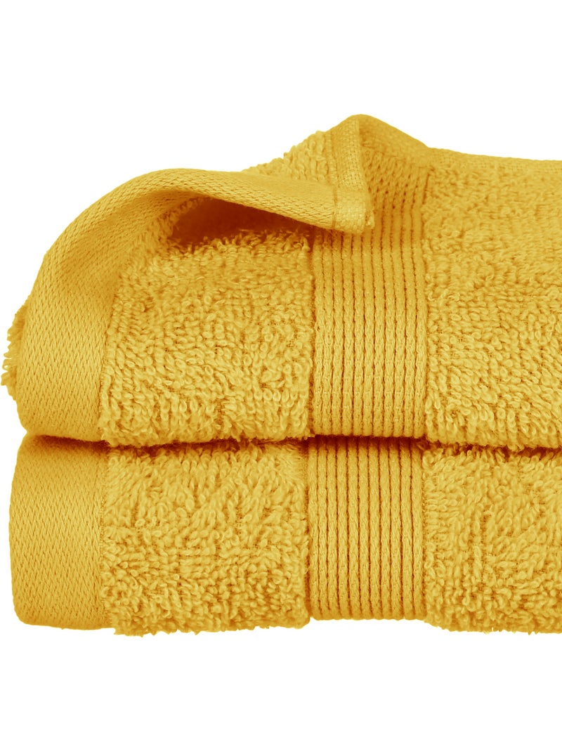 Serviette invité en coton PRAIA Jaune - Kiabi