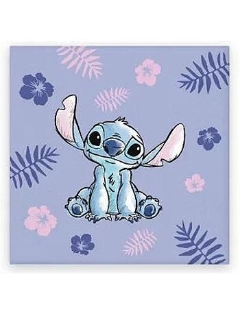 Serviette invité enfant - 30x30 cm 100% coton, violet - lilo & stitch disney