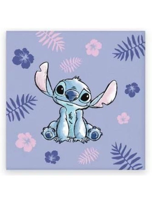 Serviette invité enfant - 30x30 cm 100% coton, violet - lilo & stitch disney - Kiabi