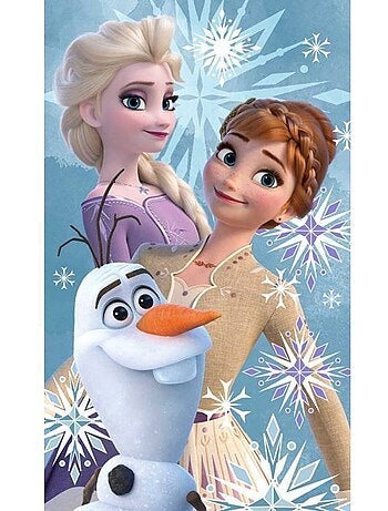 Serviette invité enfant - 30x50 cm 100% coton, bleu - la reine des neiges disney