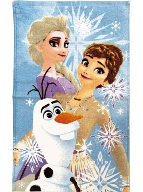 Serviette invité enfant - 30x50 cm 100% coton, bleu - la reine des neiges disney - Kiabi