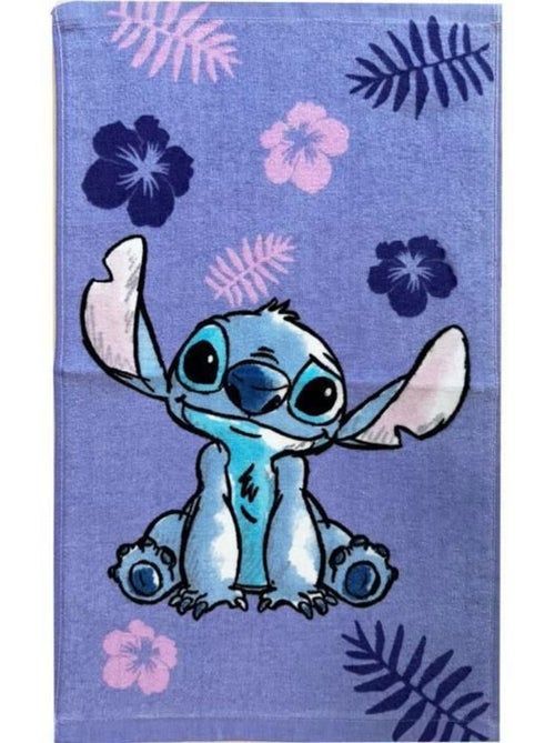 Serviette invité enfant - 30x50 cm 100% coton, violet - lilo & stitch disney - Kiabi