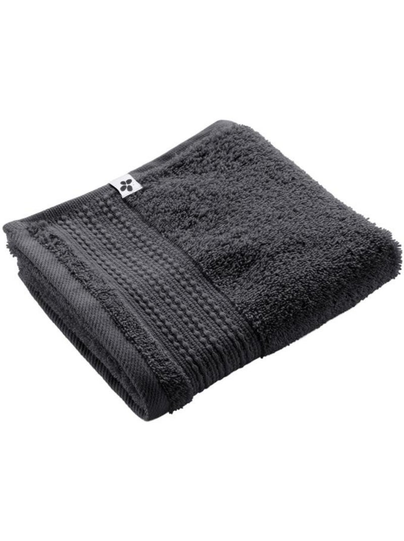 Serviette invité éponge - 100% coton 600 grammes -Garance gris anthracite - Kiabi