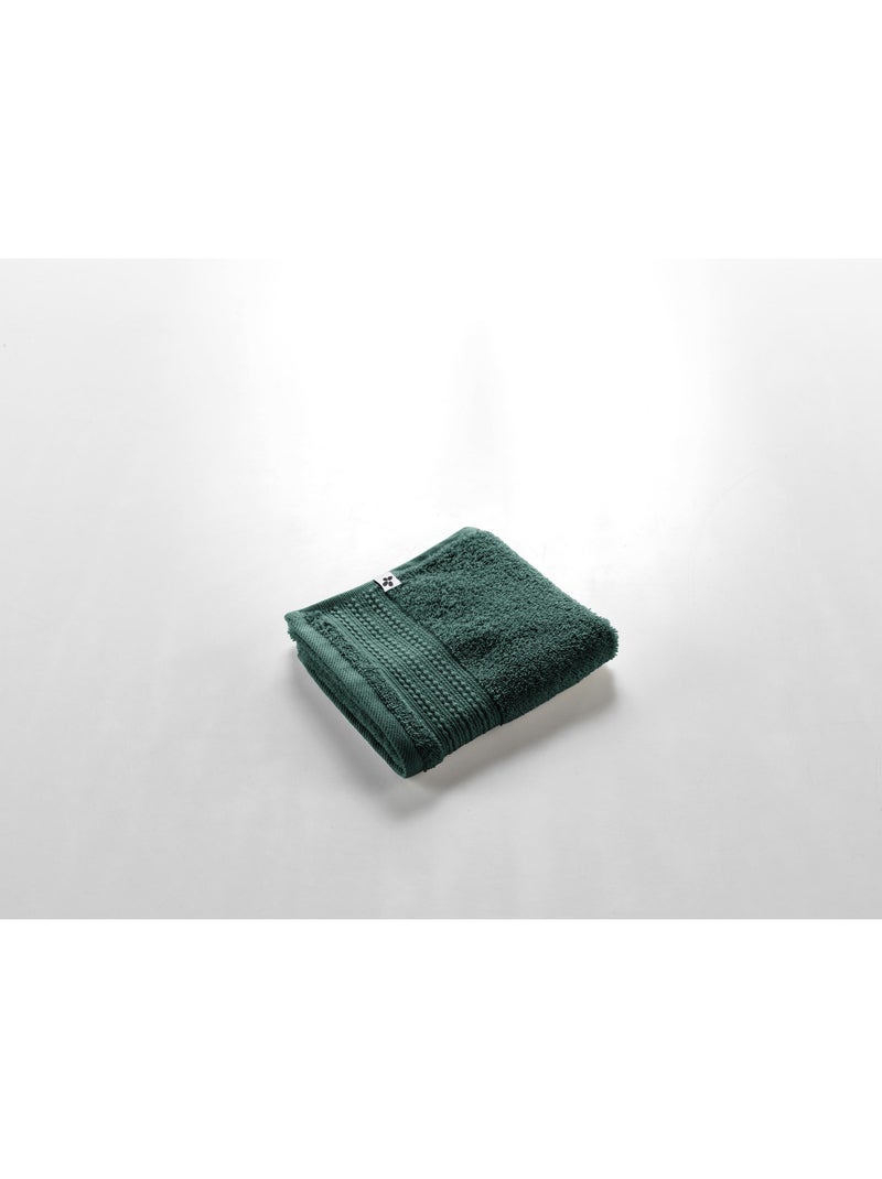 Serviette invité éponge - 100% coton 600 grammes -Garance Vert foncé - Kiabi