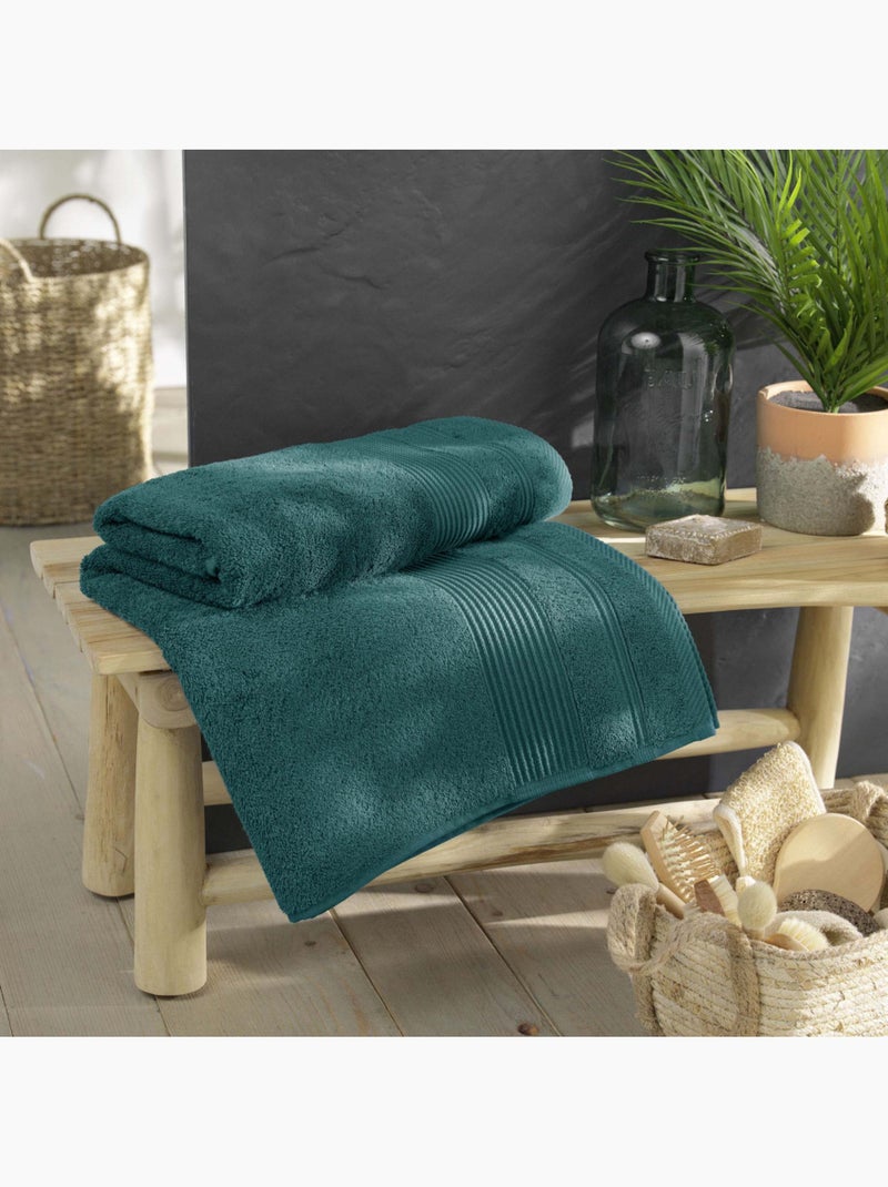 Serviette invité – éponge unie – 500 g/m² – TENDRESSE Vert émeraude - Kiabi