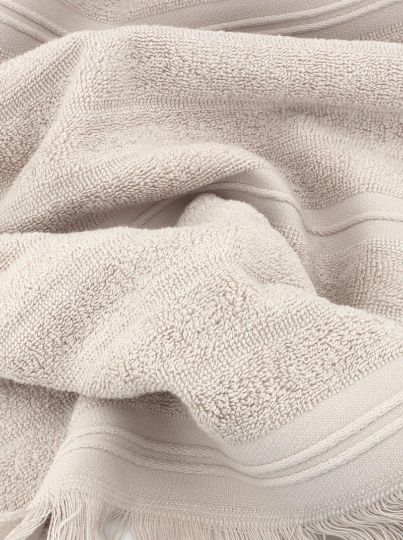 Serviette invité NATURAL STRIPES Blanc cassé - Kiabi