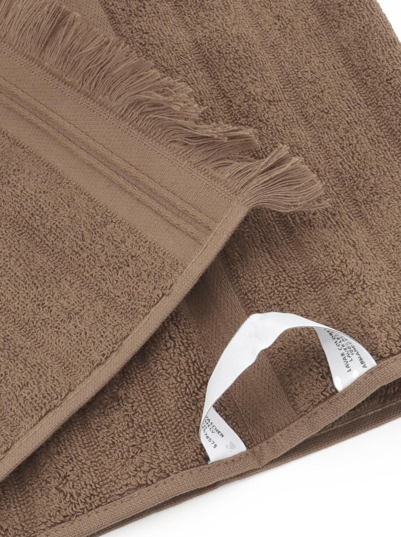 Serviette invité NATURAL STRIPES Marron - Kiabi