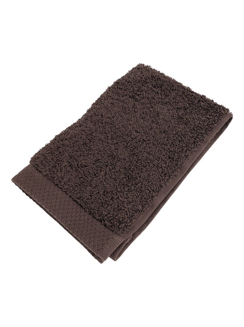 Serviette invité PURE 550 g/m2 Marron - Kiabi