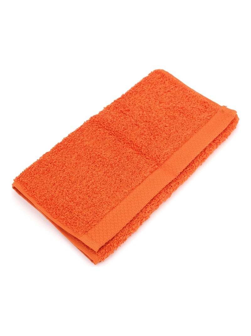 Serviette invité PURE 550 g/m2 Orange mandarine - Kiabi