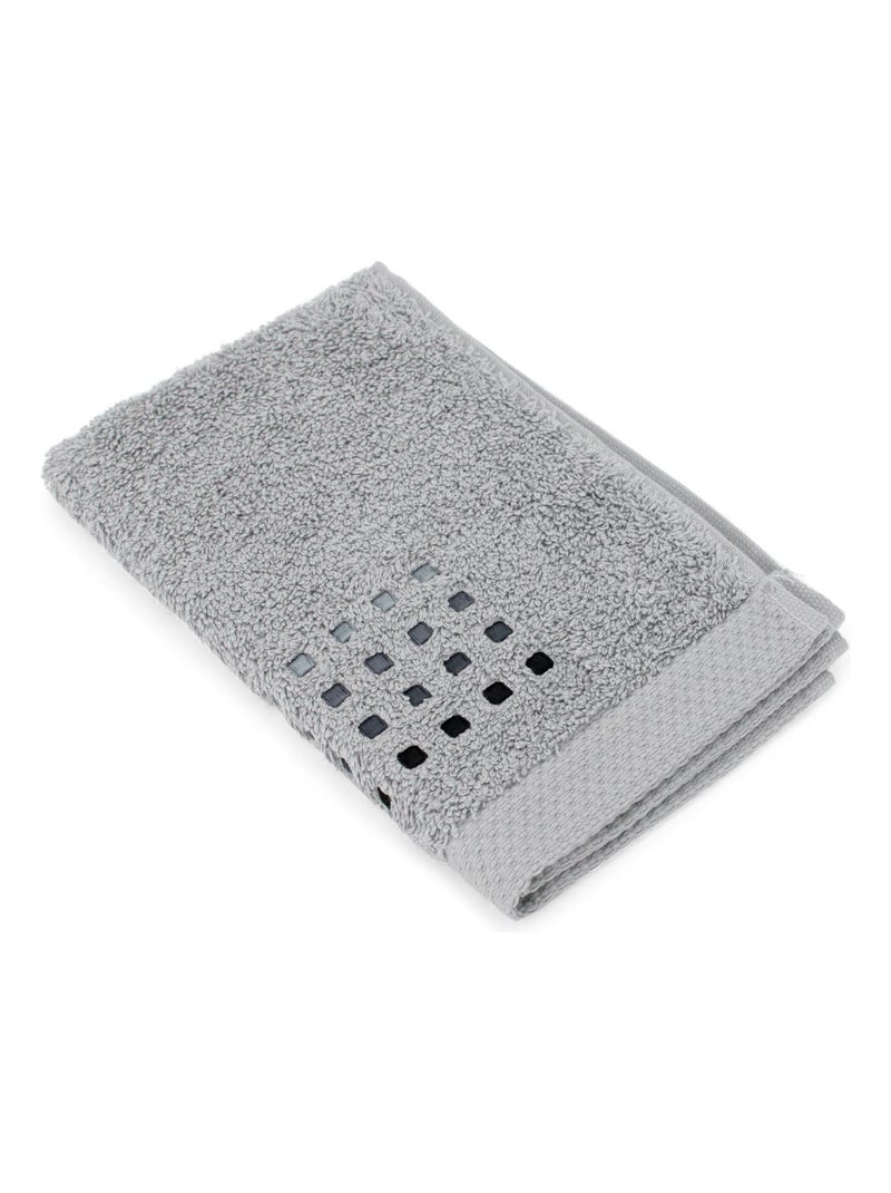 Serviette invité PURE SQUARES Argent - Kiabi