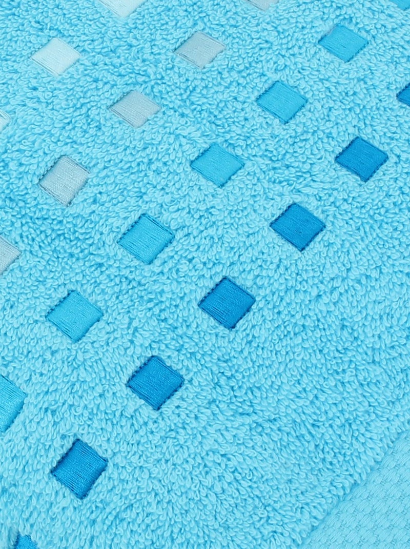 Serviette invité PURE SQUARES Bleu lagon - Kiabi