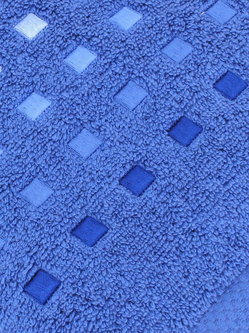 Serviette invité PURE SQUARES Bleu marine - Kiabi