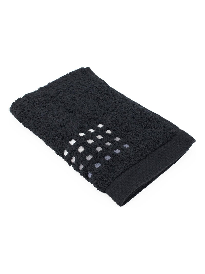Serviette invité PURE SQUARES Noir Noir - Kiabi