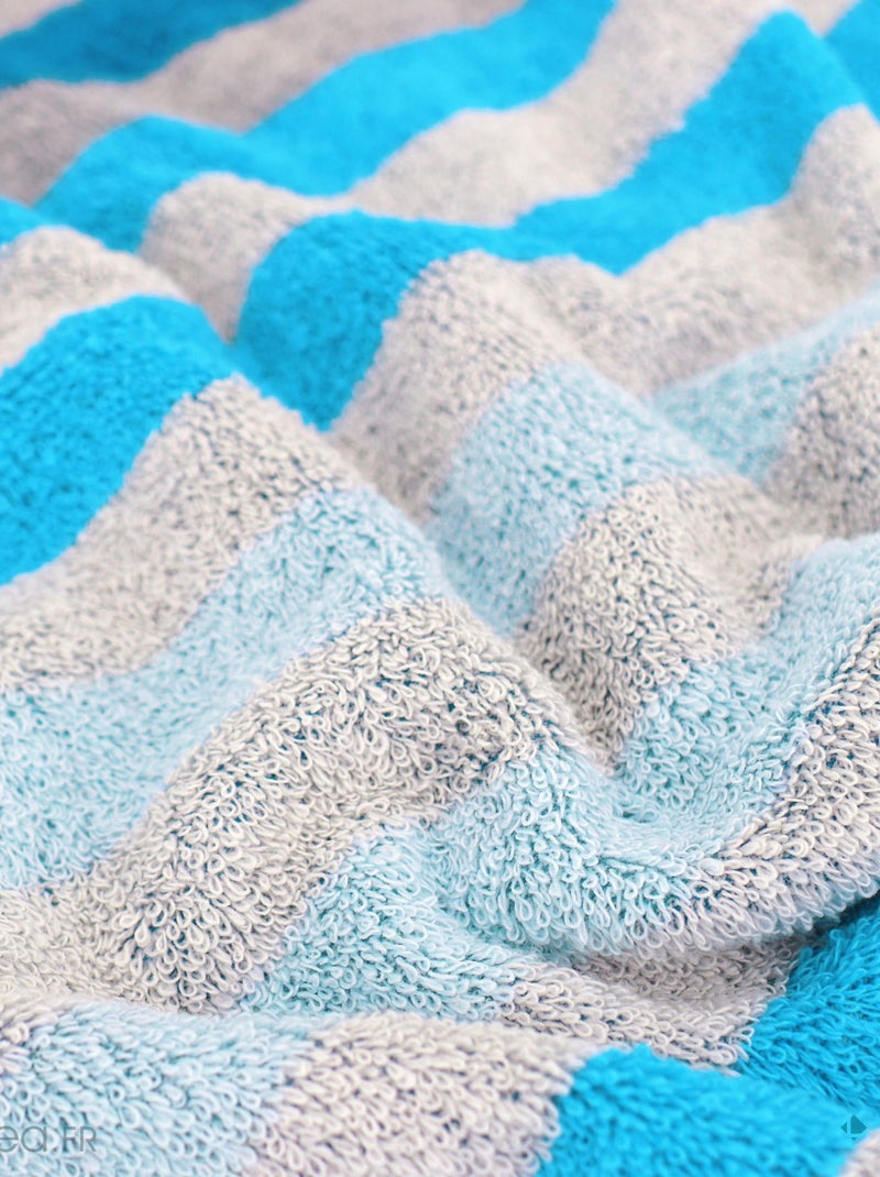 Serviette invité PURE STRIPES Bleu turquoise - Kiabi