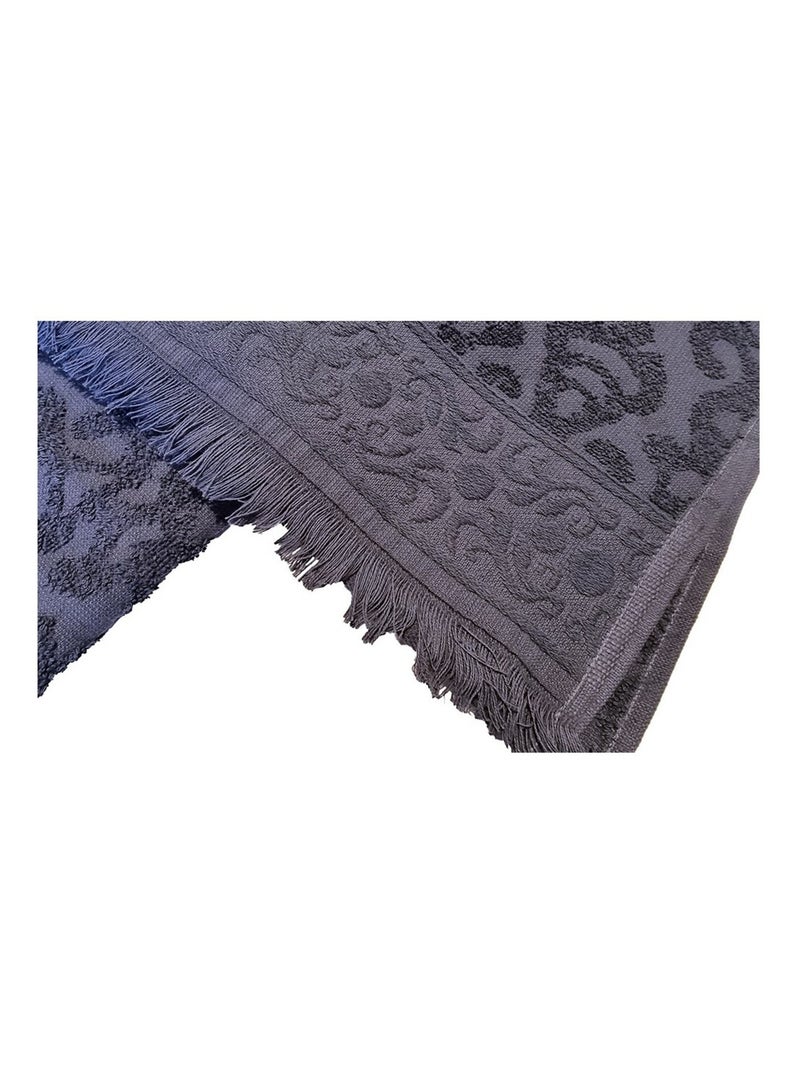 Fusion Serviette De Toilette Jacquard 50x90cm Gris - 100% Coton Douce Et Absorbante