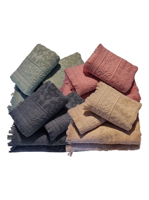 Serviette JACQUARD à franges - Kiabi