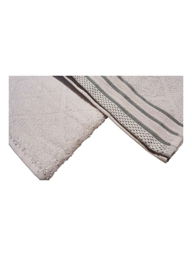 Serviette JACQUARD Blanc - Kiabi