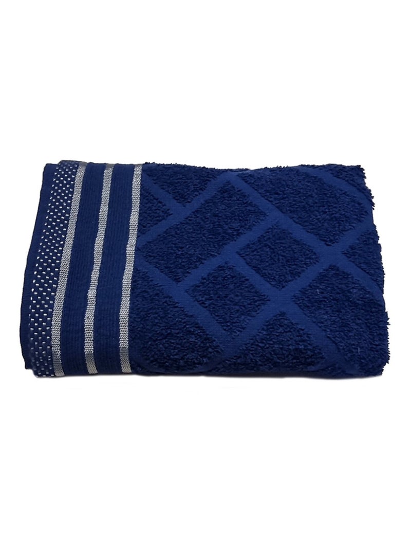 Serviette JACQUARD Bleu électrique Bleu - Kiabi
