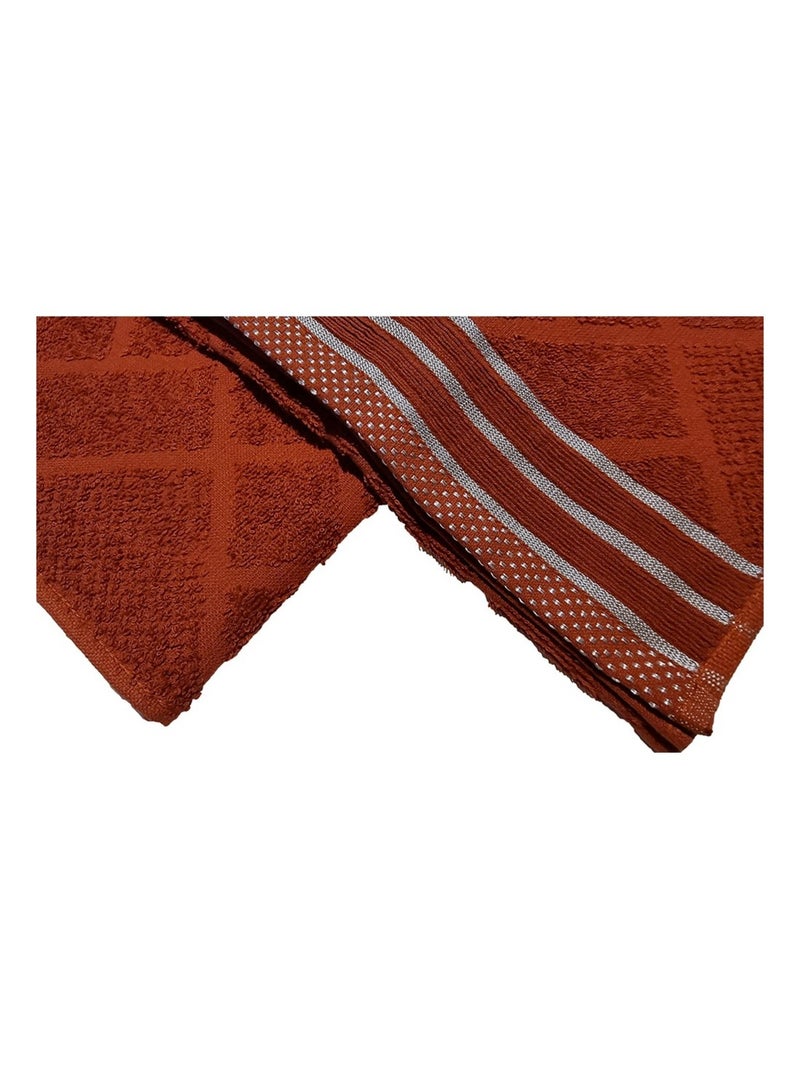 Serviette JACQUARD Rouge - Kiabi