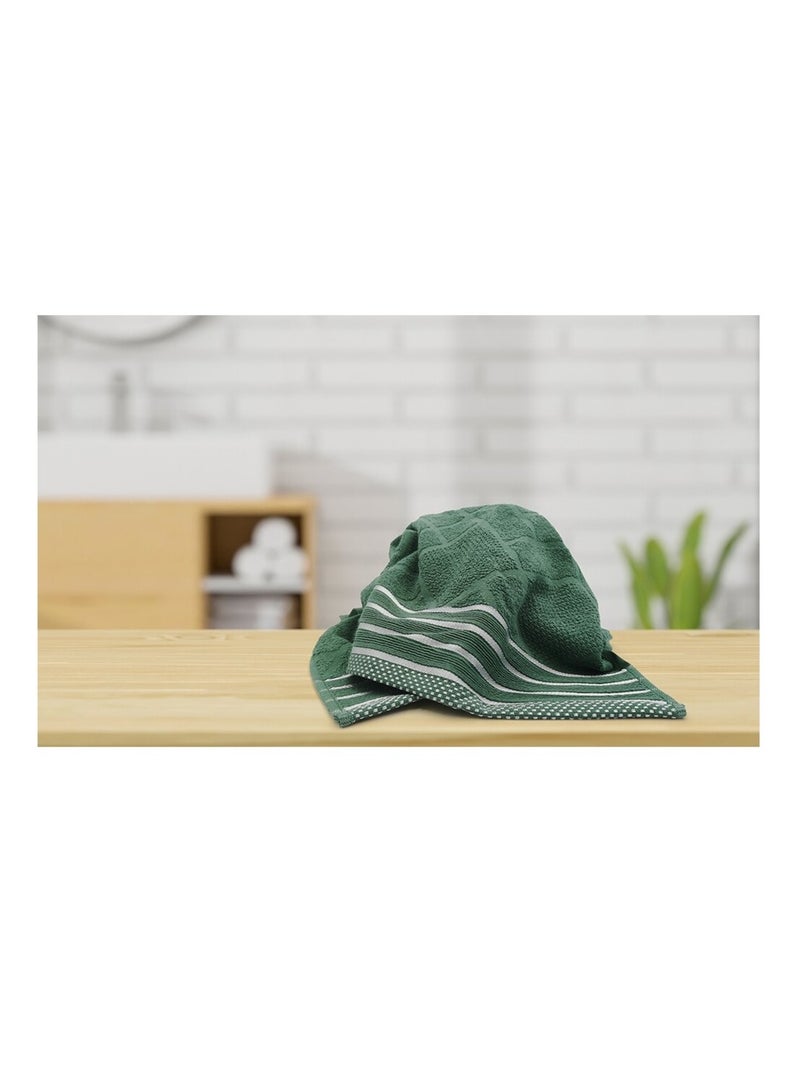Serviette JACQUARD Vert - Kiabi