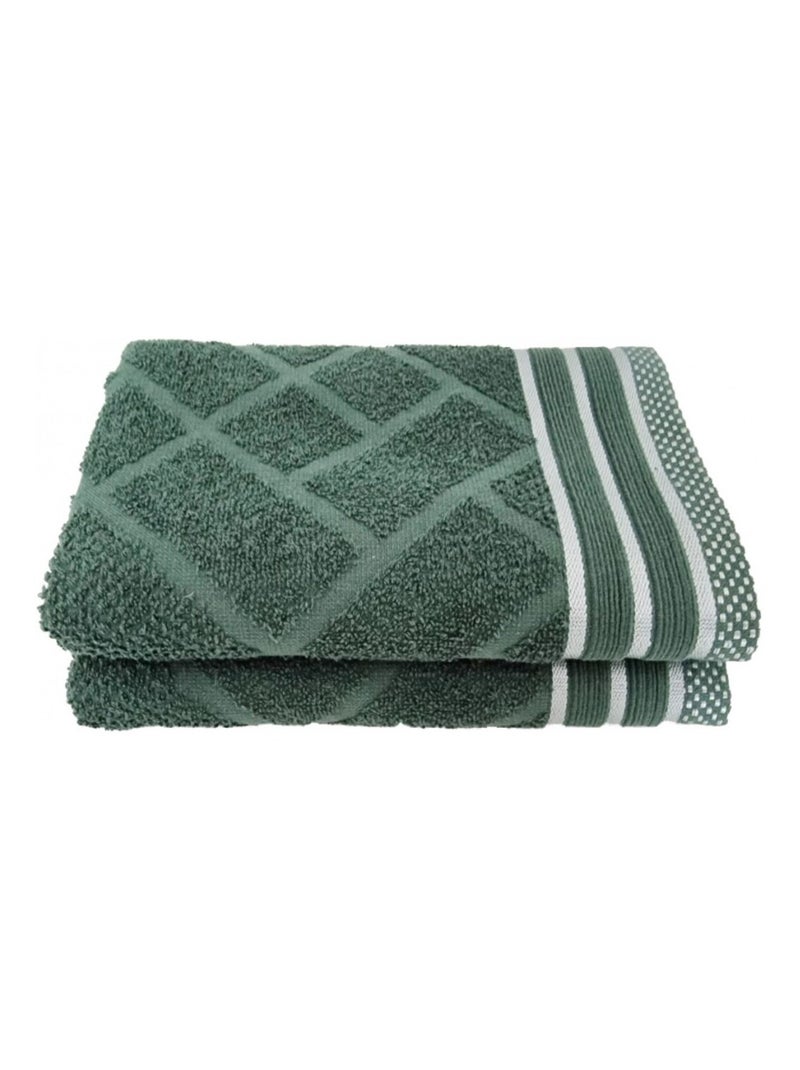 Serviette JACQUARD Vert - Kiabi