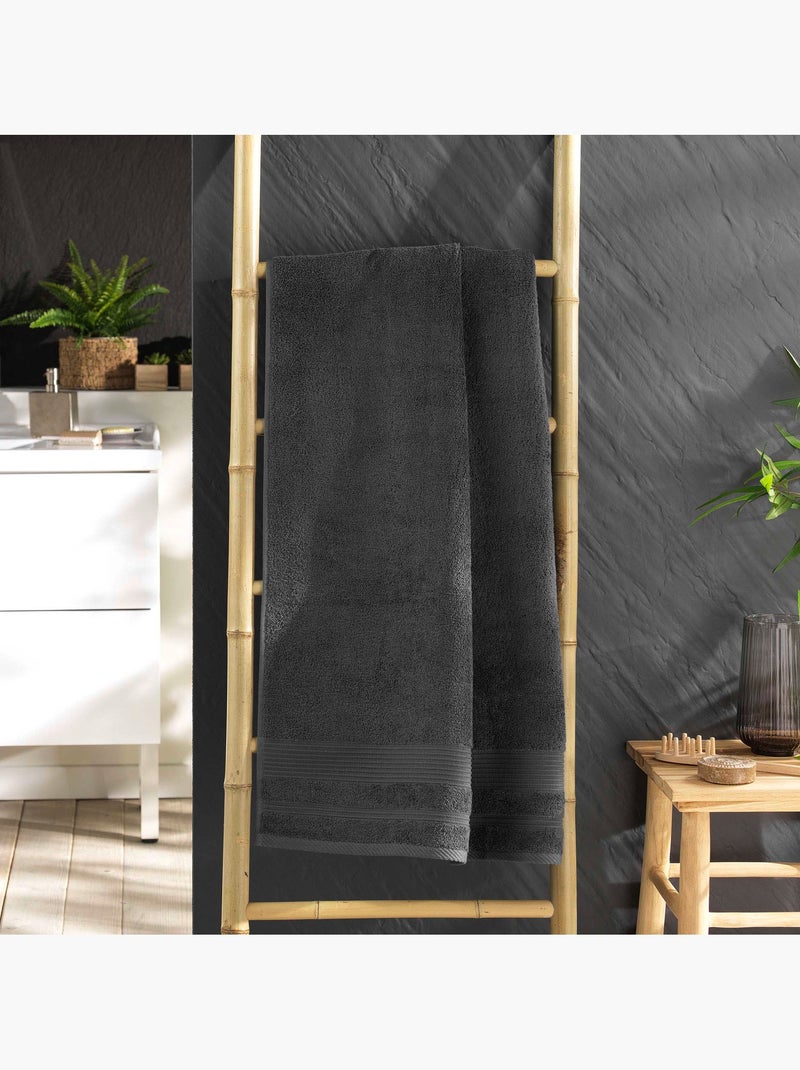 Serviette ou drap de douche 70 x 130 cm Tendresse anthracite Gris - Kiabi