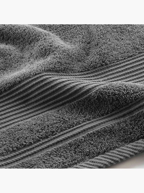 Serviette ou drap de douche 70 x 130 cm Tendresse anthracite - Kiabi