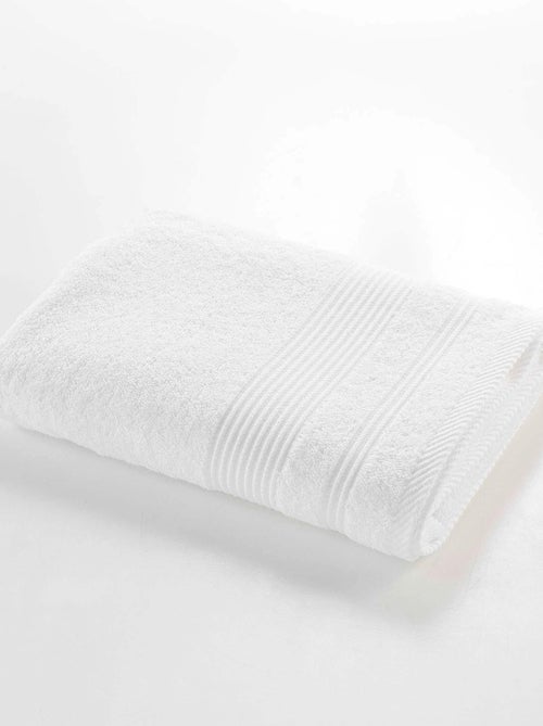 Serviette ou drap de douche 70 x 130 cm Tendresse blanc - Kiabi
