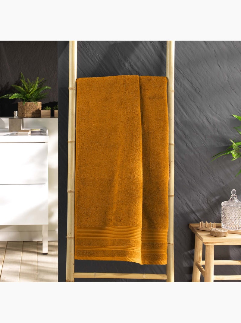 Serviette ou drap de douche 70 x 130 cm Tendresse curry Curry - Kiabi