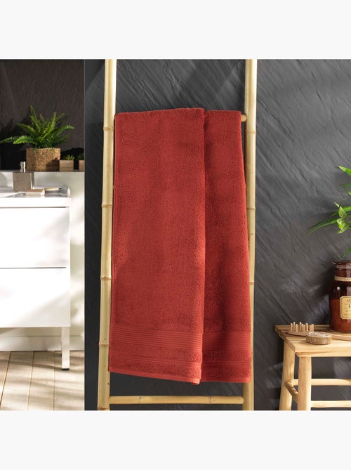 Serviette ou drap de douche 70 x 130 cm Tendresse terracotta - Kiabi