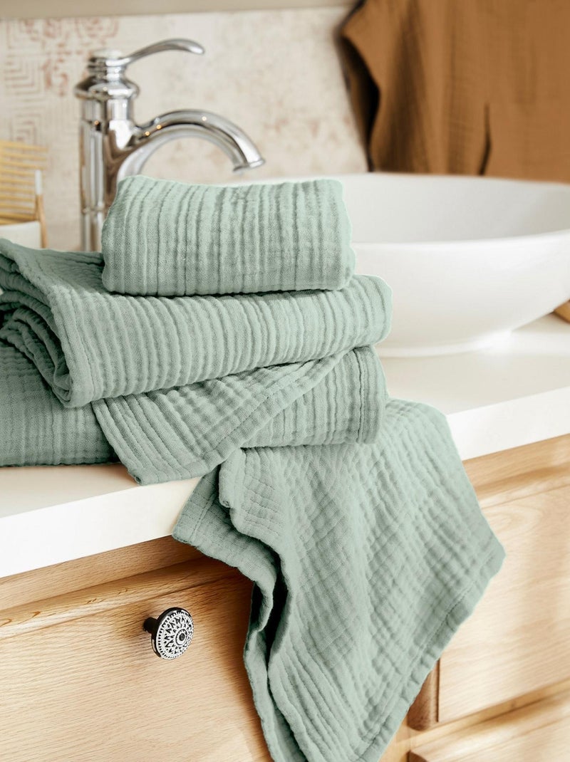 Serviette ou drap de douche en gaze de coton Gaia Camel - Kiabi