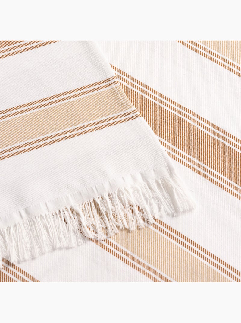Serviette paréo de plage, tissu en relief, fouta - Gamusi. Beige - Kiabi