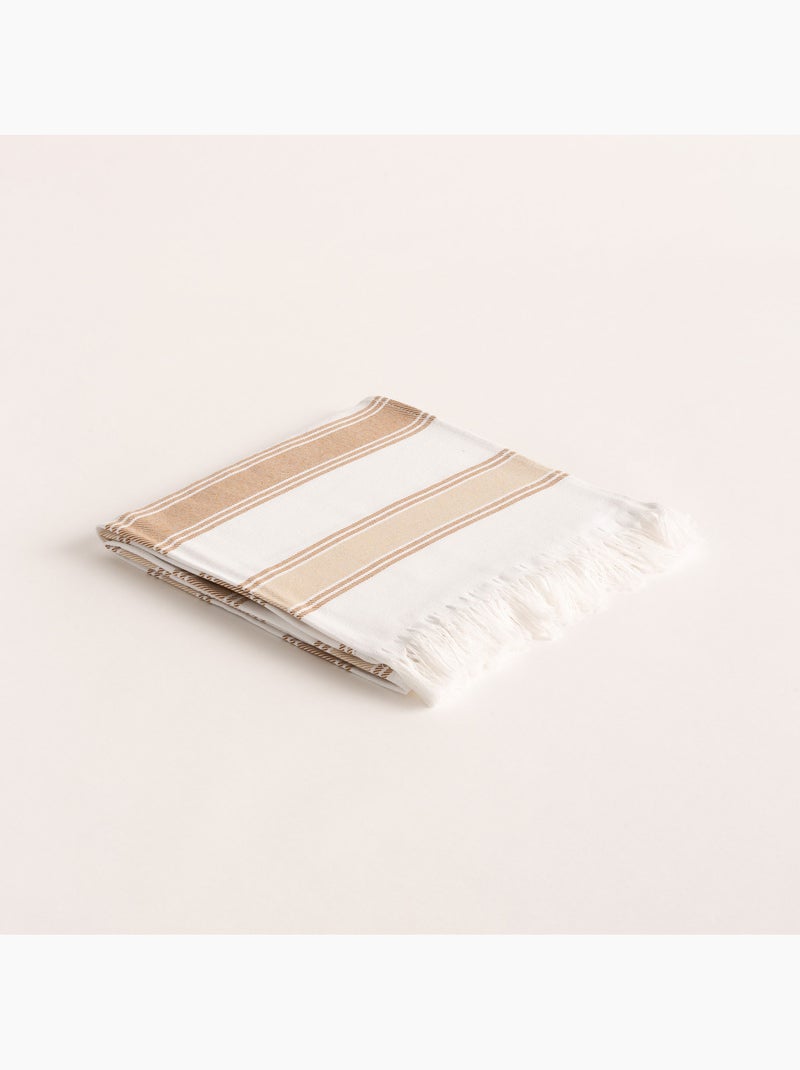 Serviette paréo de plage, tissu en relief, fouta - Gamusi. Beige - Kiabi