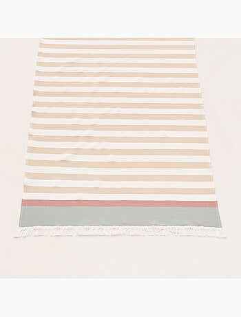 Serviette paréo de plage, tissu en relief, fouta - Gamusi.