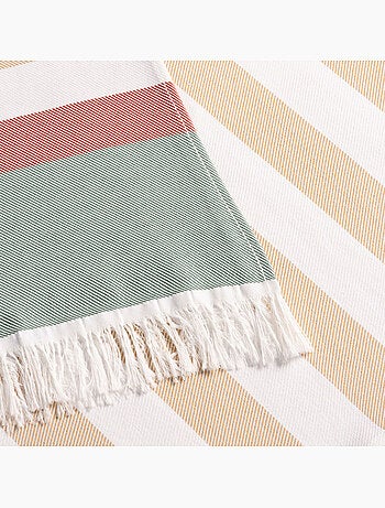 Serviette paréo de plage, tissu en relief, fouta - Gamusi.
