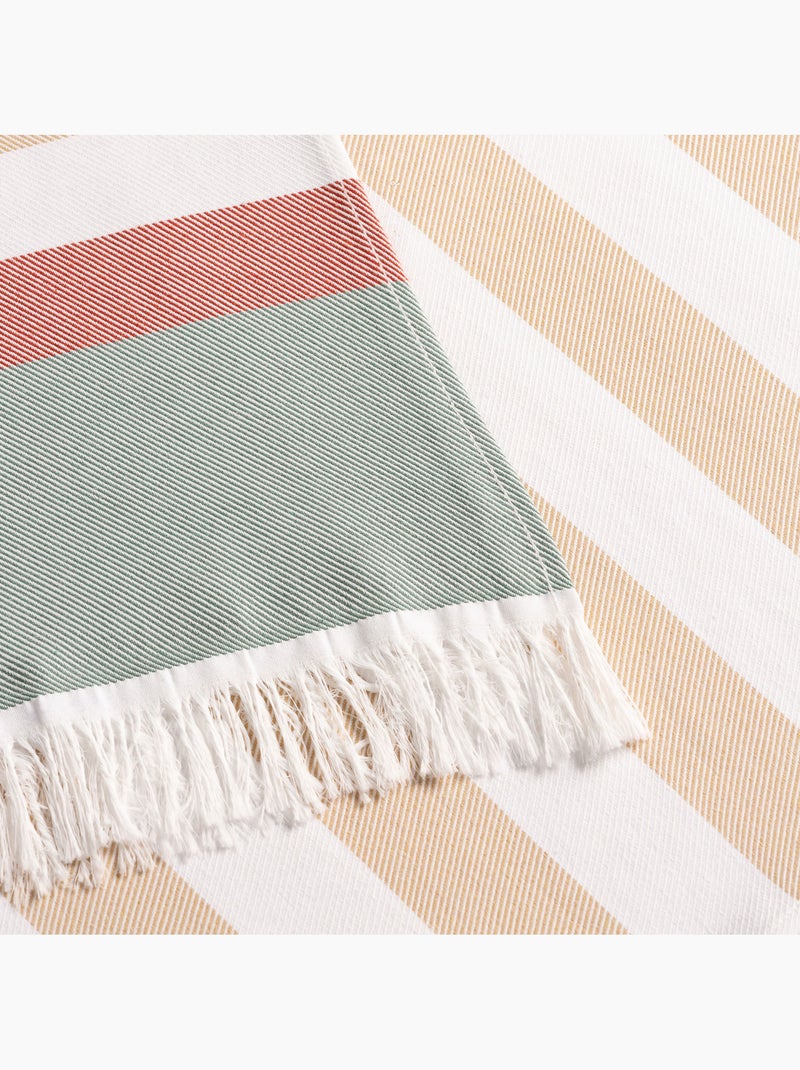 Serviette paréo de plage, tissu en relief, fouta - Gamusi. Beige - Kiabi