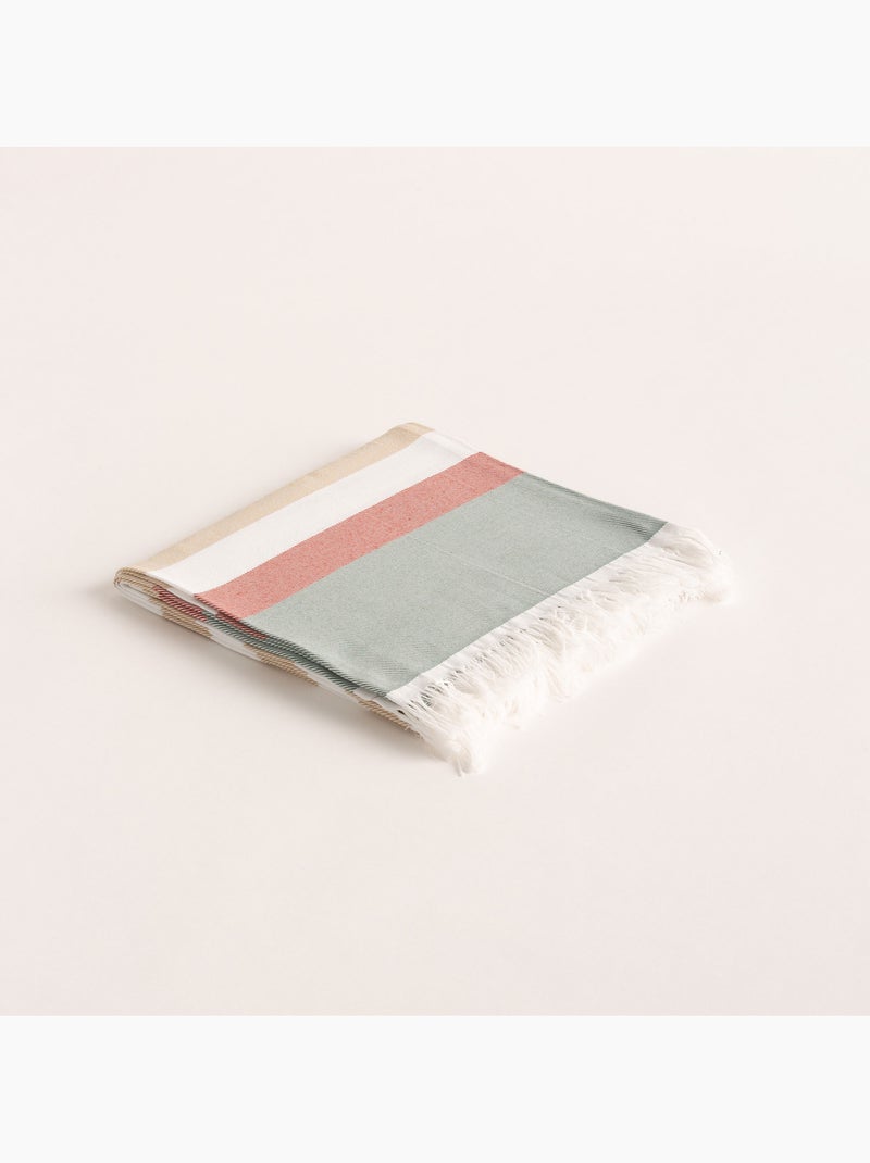 Serviette paréo de plage, tissu en relief, fouta - Gamusi. Beige - Kiabi