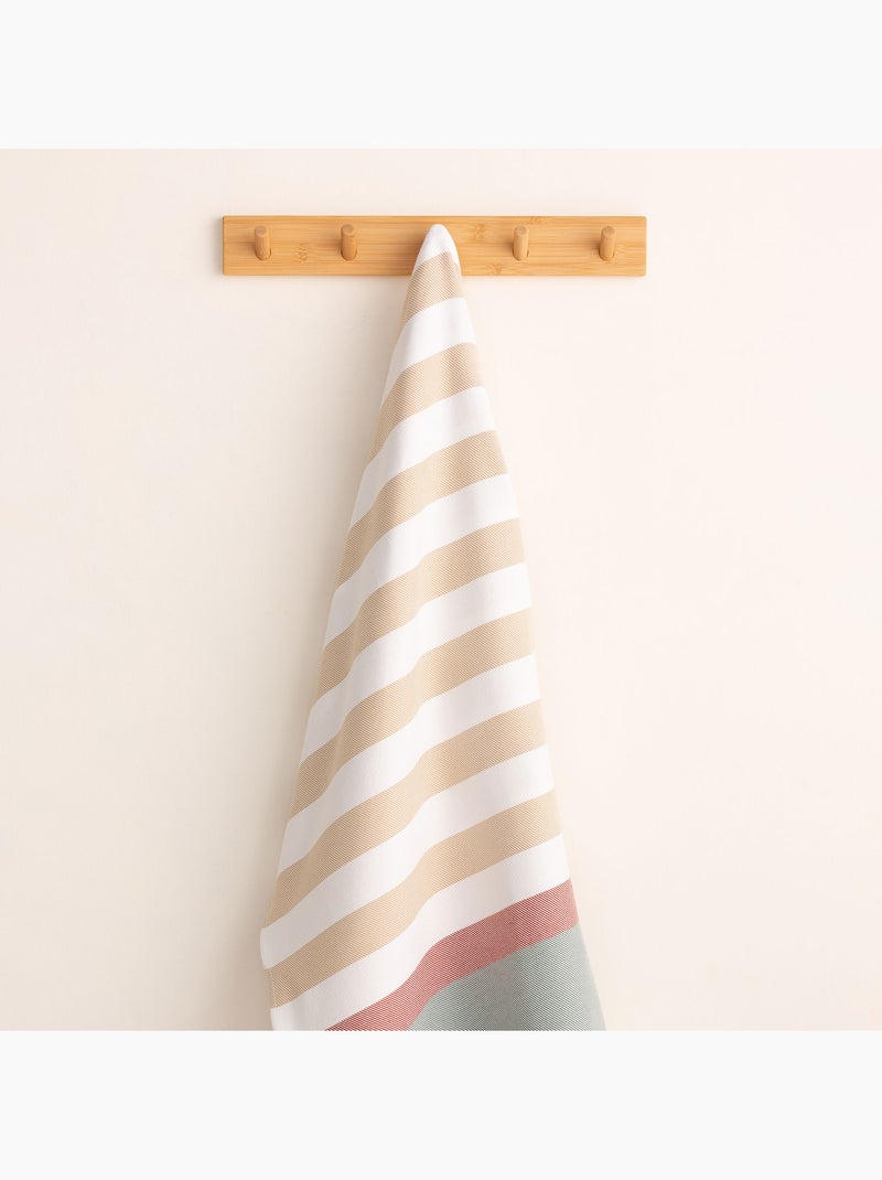 Serviette paréo de plage, tissu en relief, fouta - Gamusi. Beige - Kiabi