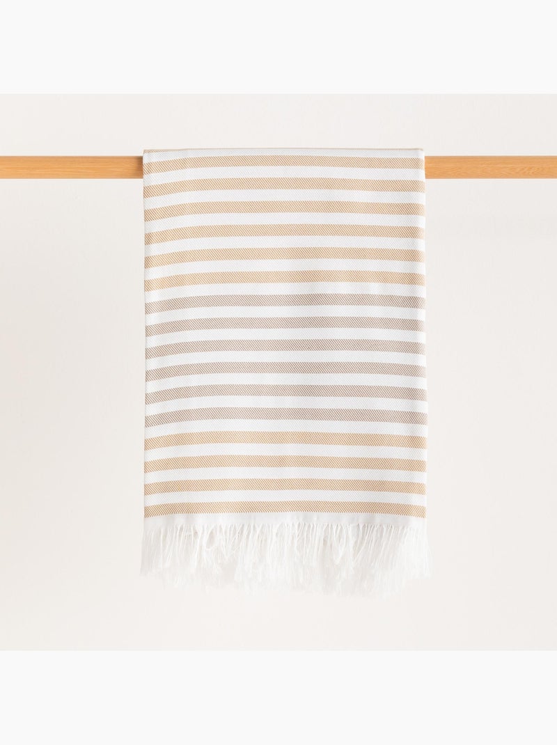 Serviette paréo de plage, tissu en relief, fouta - Gamusi. Beige - Kiabi