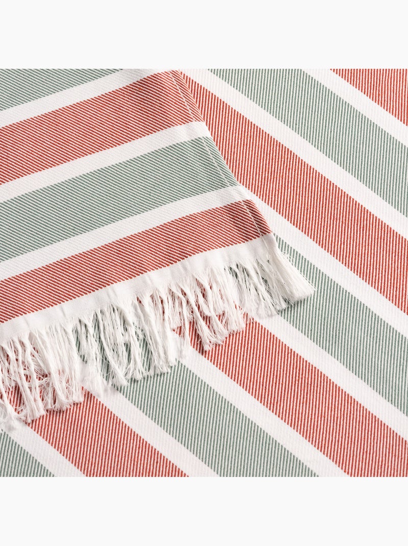 Serviette paréo de plage, tissu en relief, fouta - Gamusi. Blanc Rouge - Kiabi