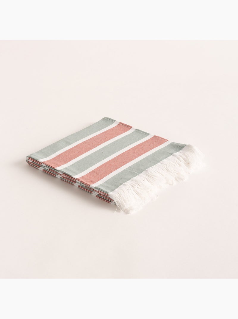 Serviette paréo de plage, tissu en relief, fouta - Gamusi. Blanc Rouge - Kiabi
