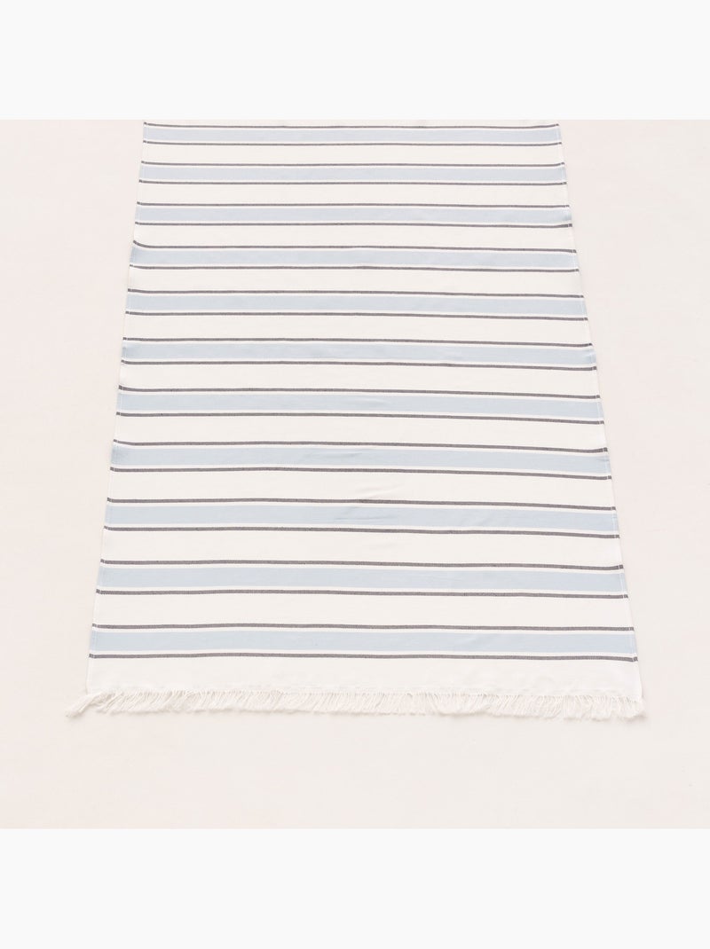 Serviette paréo de plage, tissu en relief, fouta - Gamusi. Bleu ciel - Kiabi