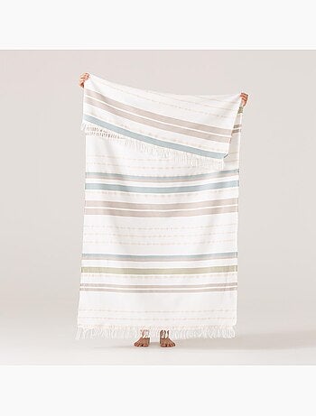 Serviette paréo de plage, tissu en relief, fouta - Gamusi.