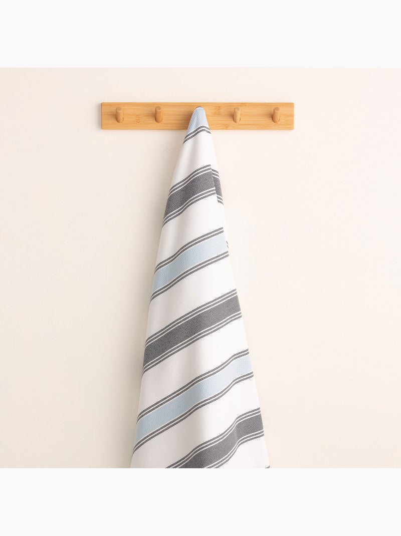 Serviette paréo de plage, tissu en relief, fouta - Gamusi. Bleu marine - Kiabi