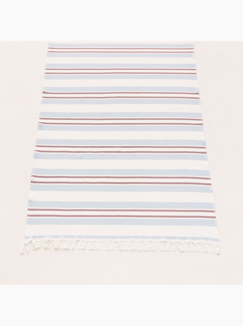 Serviette paréo de plage, tissu en relief, fouta - Gamusi. Bleu Rouge - Kiabi